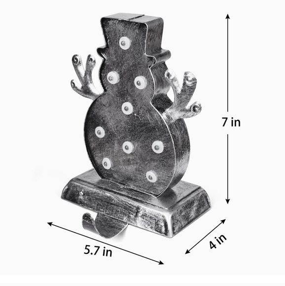 Greenidea LED Snowman Stocking Holder in Silver - Picture 8 of 11